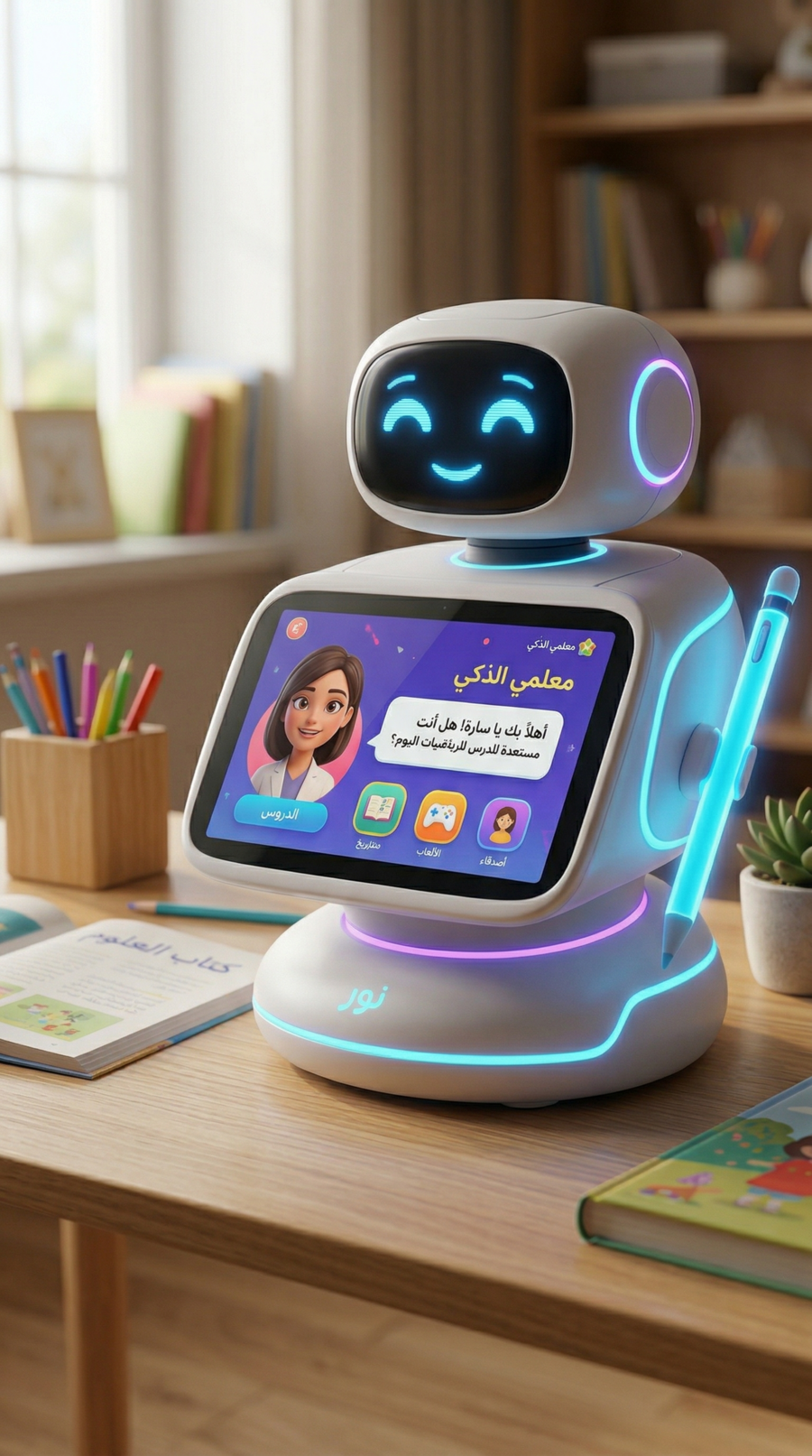 Noor Robot in a student room